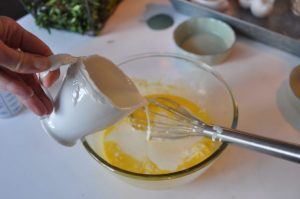 Crème ajoutée aux oeufs