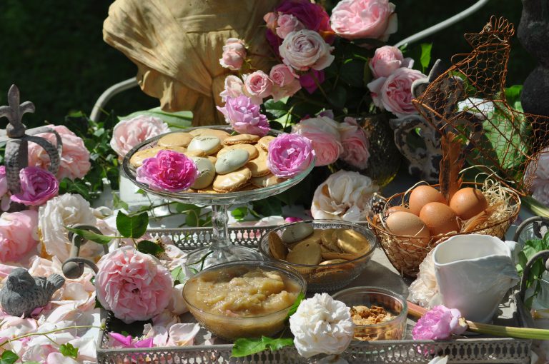 ingrédients avec compote de rhubarbe